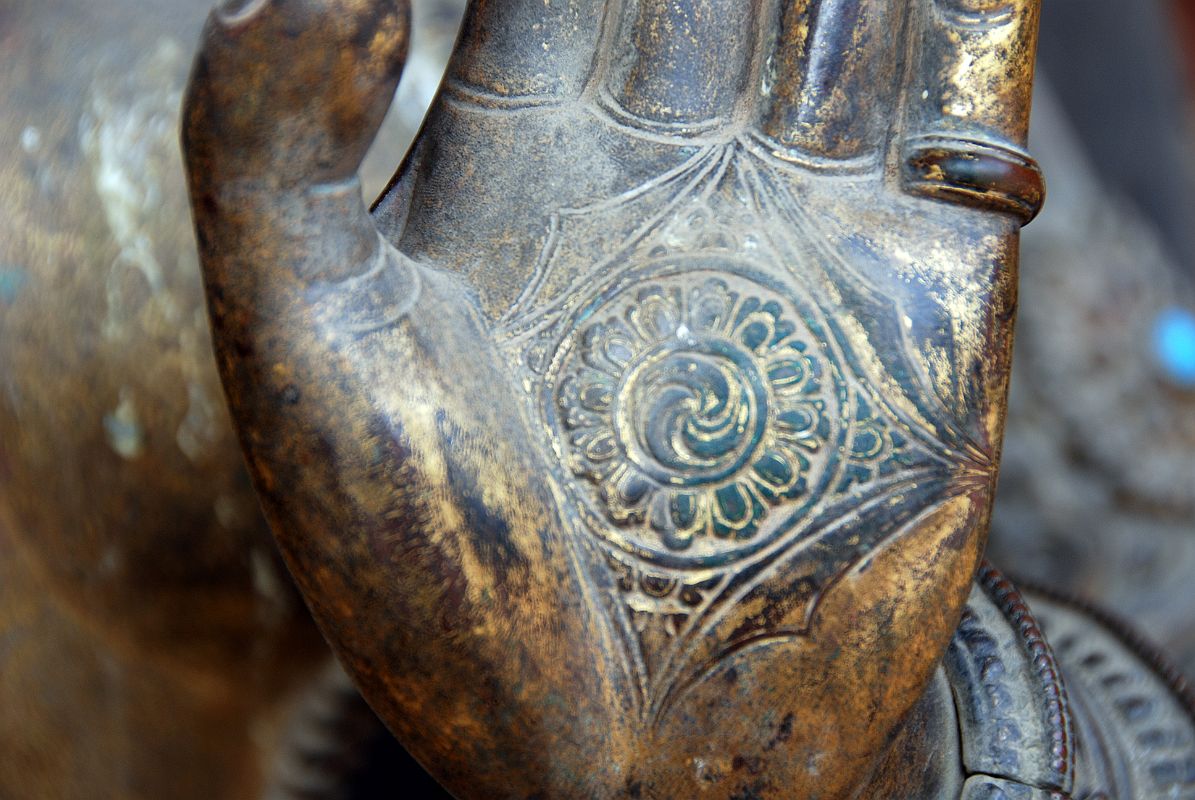 Kathmandu Patan Durbar Square Mul Chowk 17 River Goddess Ganga Hand Close Up 